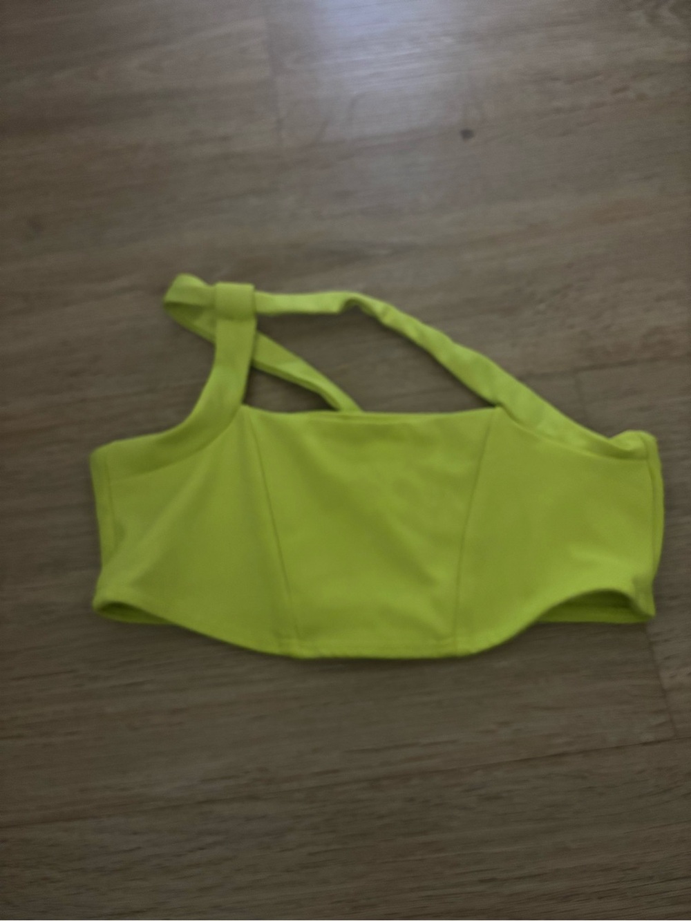 Neon Yellow Asymmetric tiger Friday dancewear top